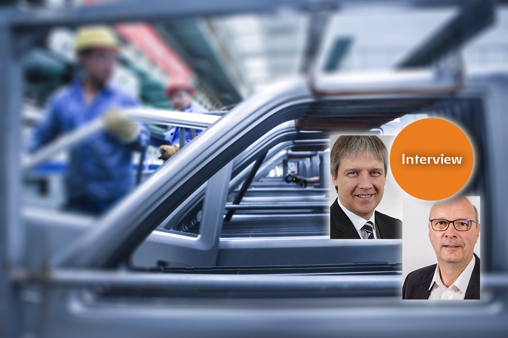 Interview-Banner mit Fokus auf SG-Industrie und Autoteileproduktion.