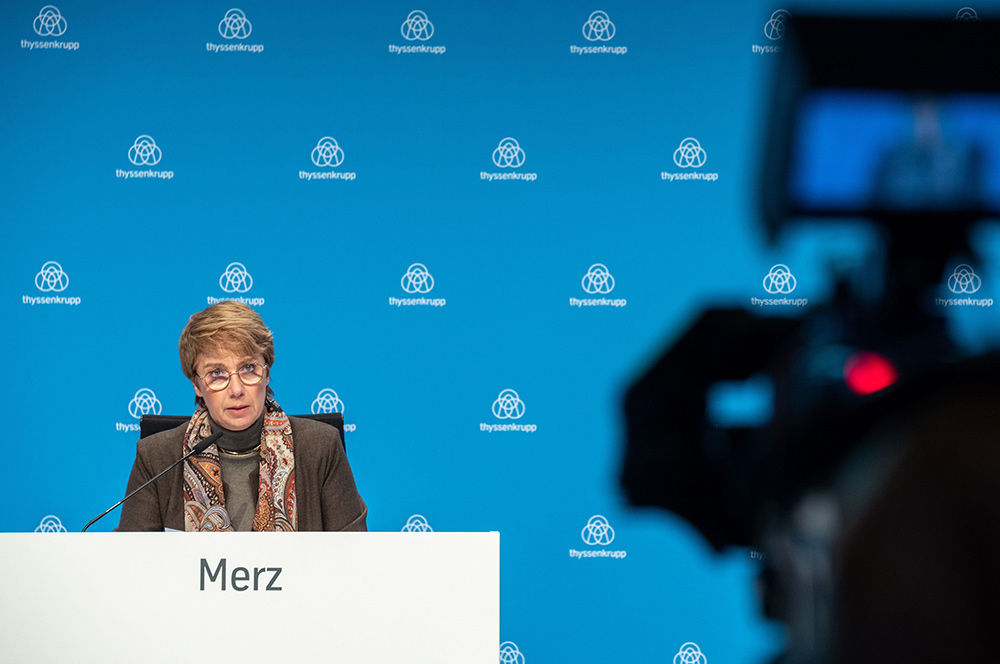 Martina Merz bei der Thyssenkrupp-Jahrespressekonferenz
