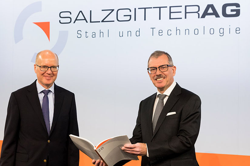 Vorstandsvorsitzender Prof. Dr.-Ing- Heinz Jörg Fuhrmann und Finanzvorstand Burkhard Becker von der Salzgitter AG