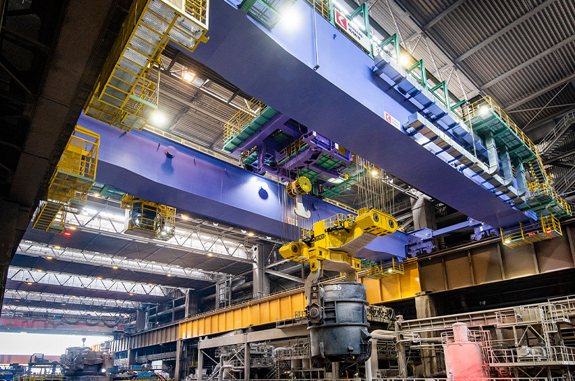 Pfannenofenkran bei thyssenkrupp Steel