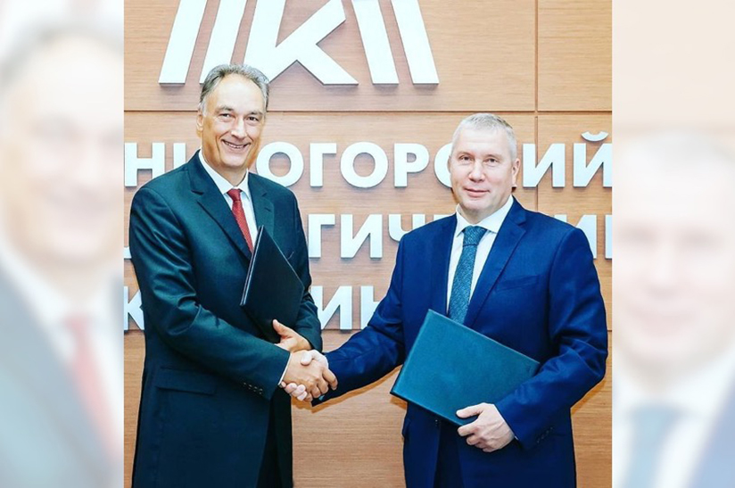 Burkhard Dahmen, CEO von SMS group, und Pavel Shilyaev, CEO von MMK