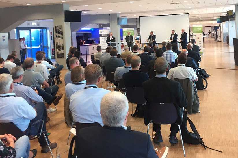 Dr. Dieter Reitz, Reiner Temme, Rainer Siegel und Dr. Heinrich Bökamp bei Fachtag Brückenbau 2021.