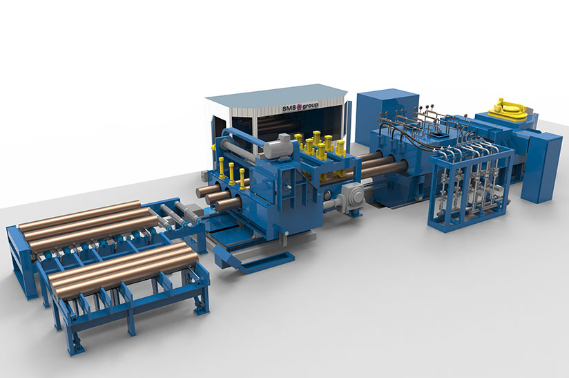 Das Modell der Stranggießanlage, die SMS der HME in Italien hinstellt