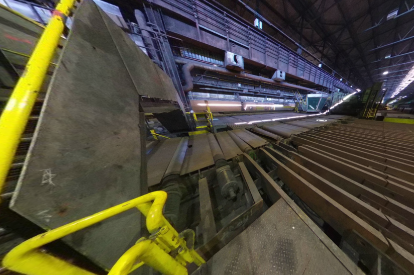 Produktionsanlagen des Grobblechwalzwerks von thyssenkrupp in Duisburg