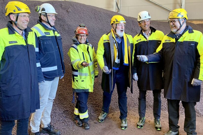 Jan Moström, LKAB, Martin Lindqvist, SSAB, Åsa Bäcklin, HYBRIT, Frans Timmermans, EU-kommissionen, Andreas Regnell, Vattenfall och näringsminister Karl-Petter Thorwaldsson.