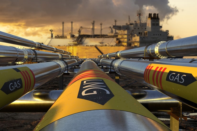 3D-Illustration eines LNG-Terminals