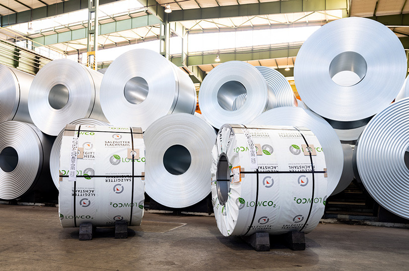 Das Bild zeigt Stahl-Coils, wie Stahlo sie im Rahmen der Vereinbarung erhalten wird