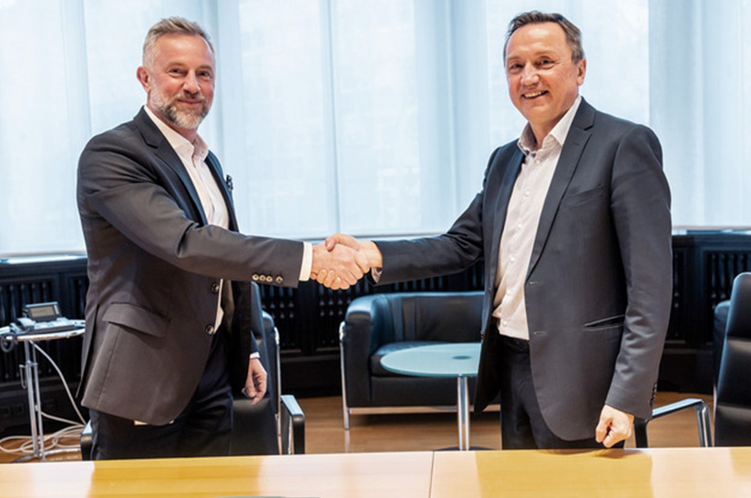 Domenico Iacovelli (Schuler) und Olivier Leteurtre (Autoform)