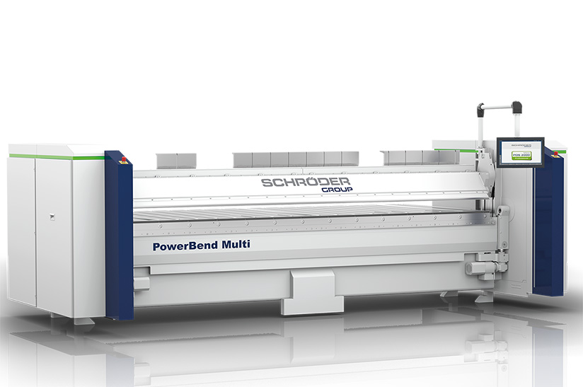 das Bild zeigt eine Maschine: die neue Schwenkbiegemaschine PowerBend Multi von Schröder