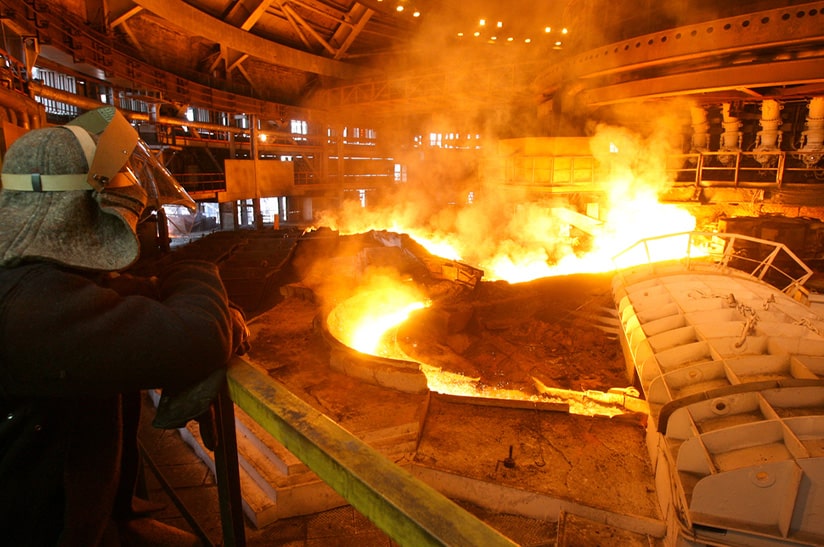 Hochofen in der Stahlproduktion an der Universität Birmingham