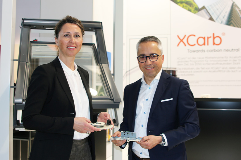 Marie Stenild, Sustainability Partnership Program Manager Global Procurement Velux, und Tomasz Plaskura, Chief Marketing Officer, East Europe, ArcelorMittal Europe - Flat Products