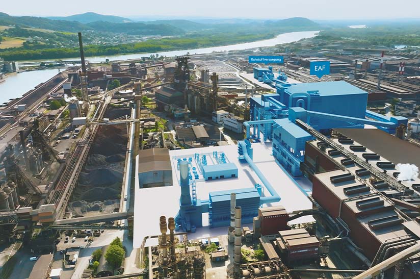 Modellbild zu den Bauplänen im Klimaschutzprogramm Greentec Steel von Voestalpine