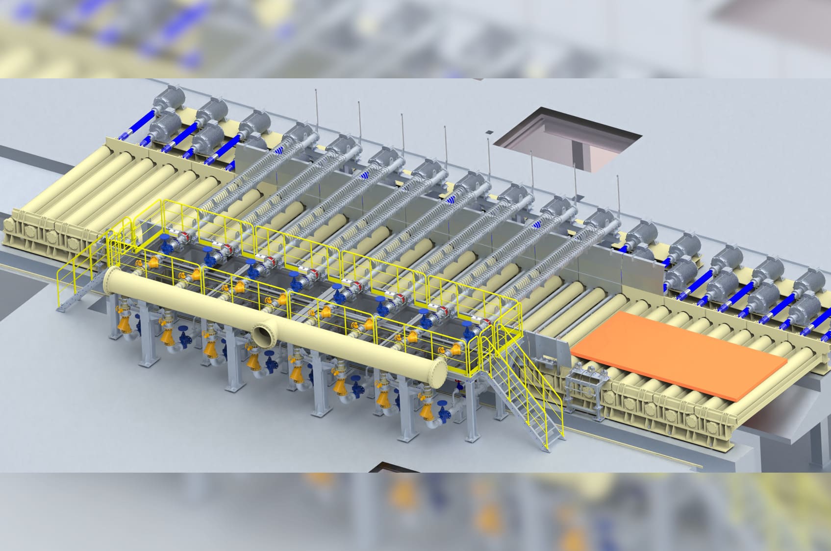 Ein 3D-Bild der Zwischenkühlung von Primetals Technologies für Hyundai Steel.