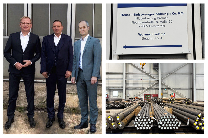 Das Foto zeigt Führungspersonal von Heine + beisswenger und gewährt auch erste Impressionen zum neuen Standort in Lemwerder bei Bremen.