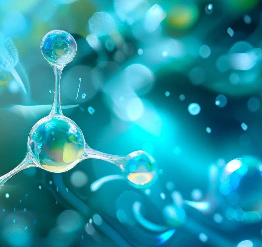 Moleküle in blauer Umgebung, Fachliteratur über Stahl und Metallurgie.