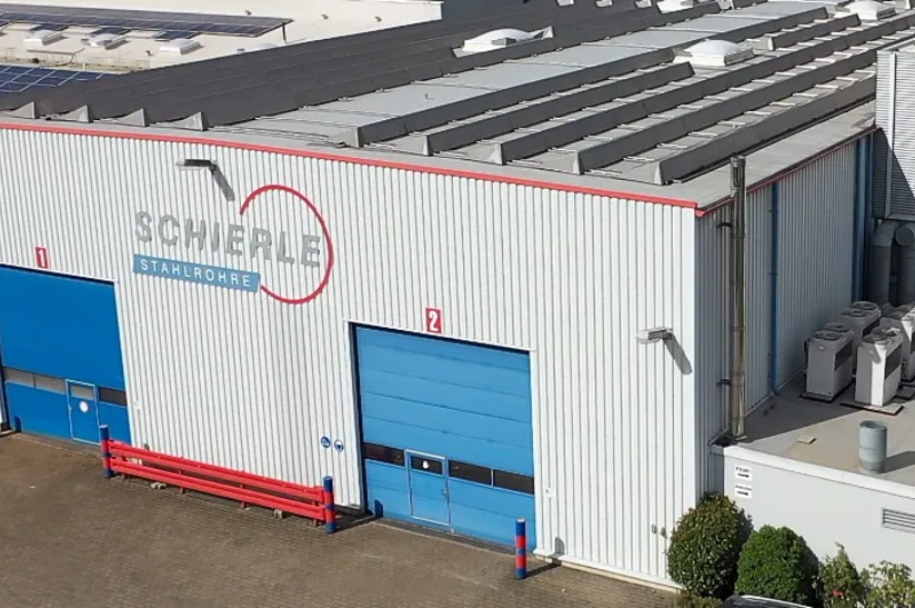 Das Bild zeigt eine Luftaufnahme des Firmensitzes von Schierle Stahlrohre.
