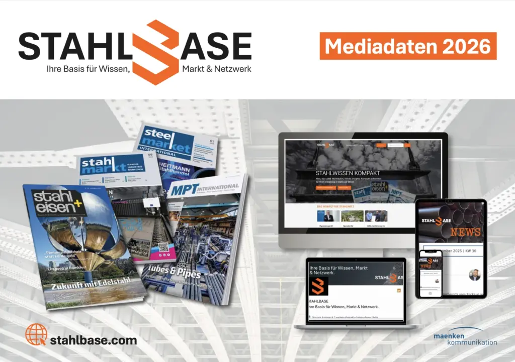 Stahlbase: Fachzeitschriften und Bücher für Stahlhandel und -wissen, Mediadaten 2026.