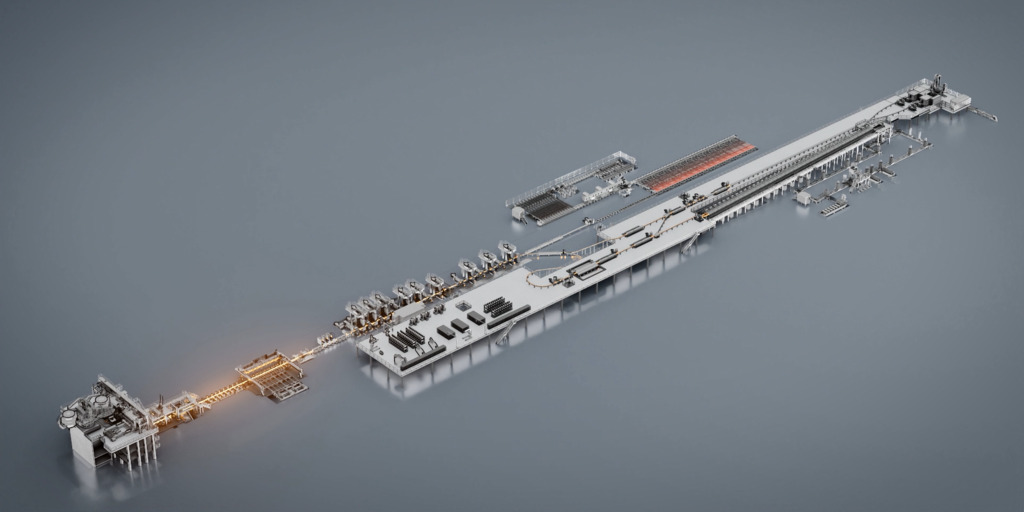 CMT 700-Walzwerk für die nachhaltige Herstellung von Langprodukten, integriert in den bestehenden Stahlproduktionskomplex von UMB Steel