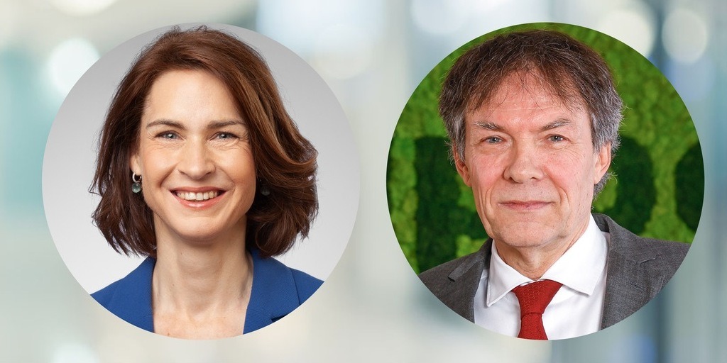 Das Foto zeigt Ulrike Claus und Dr. Arndt Laßmann, die kommende CFO der Wuppermann-Gruppe und den scheidenden CFO.